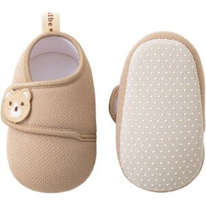 Newborn Infant Boys Girls Khaki Polyester Warm Soft Teady Bear Baby Booties